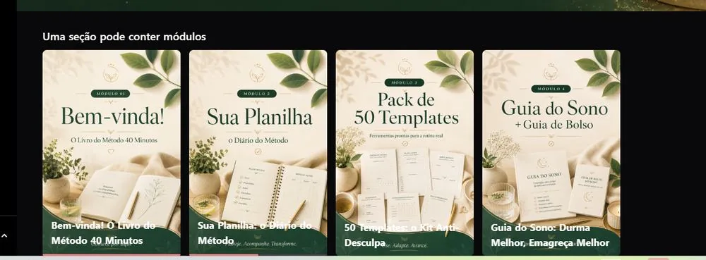 Área de membros do Método 40 Minutos